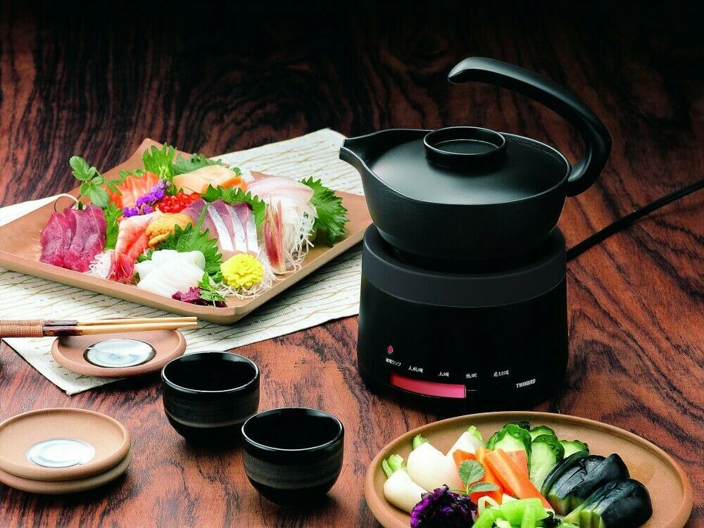 TWINBIRD Japanese Electric Sake Warmer Portable Atsukan Machine Black TW-D418B - Kitchen DIY Tokyo