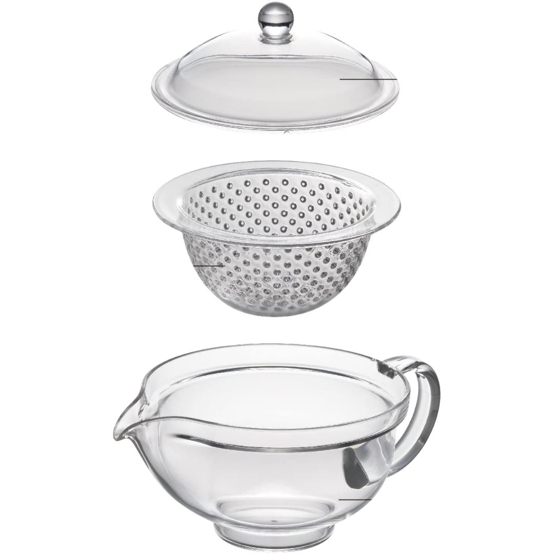 Akebono Teapot 9.5 oz 280 ml Clear Yellow Infuser Strainer TW-3715 Made in Japan - Kitchen DIY Tokyo