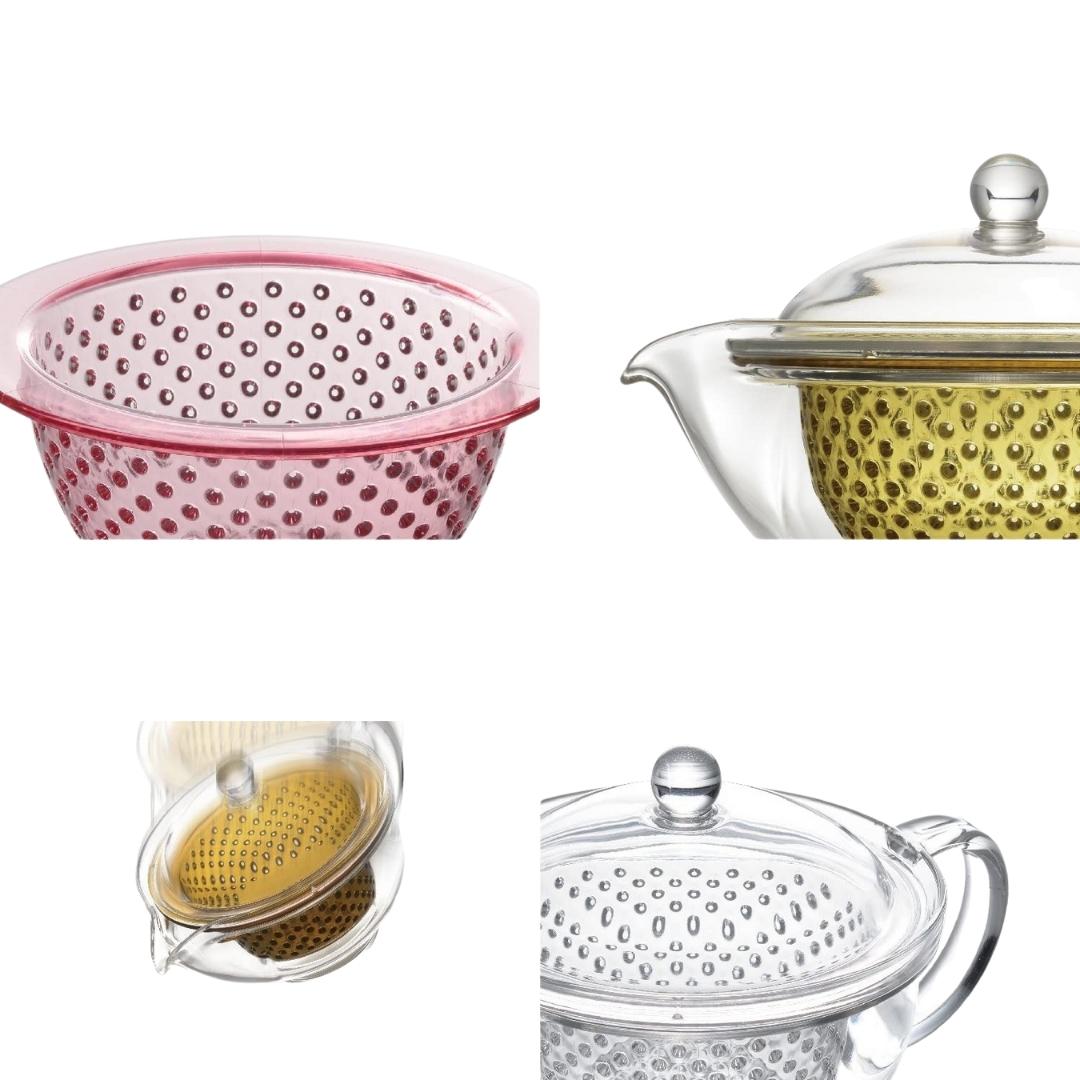 Akebono Teapot 9.5 oz 280 ml Clear Yellow Infuser Strainer TW-3715 Made in Japan - Kitchen DIY Tokyo