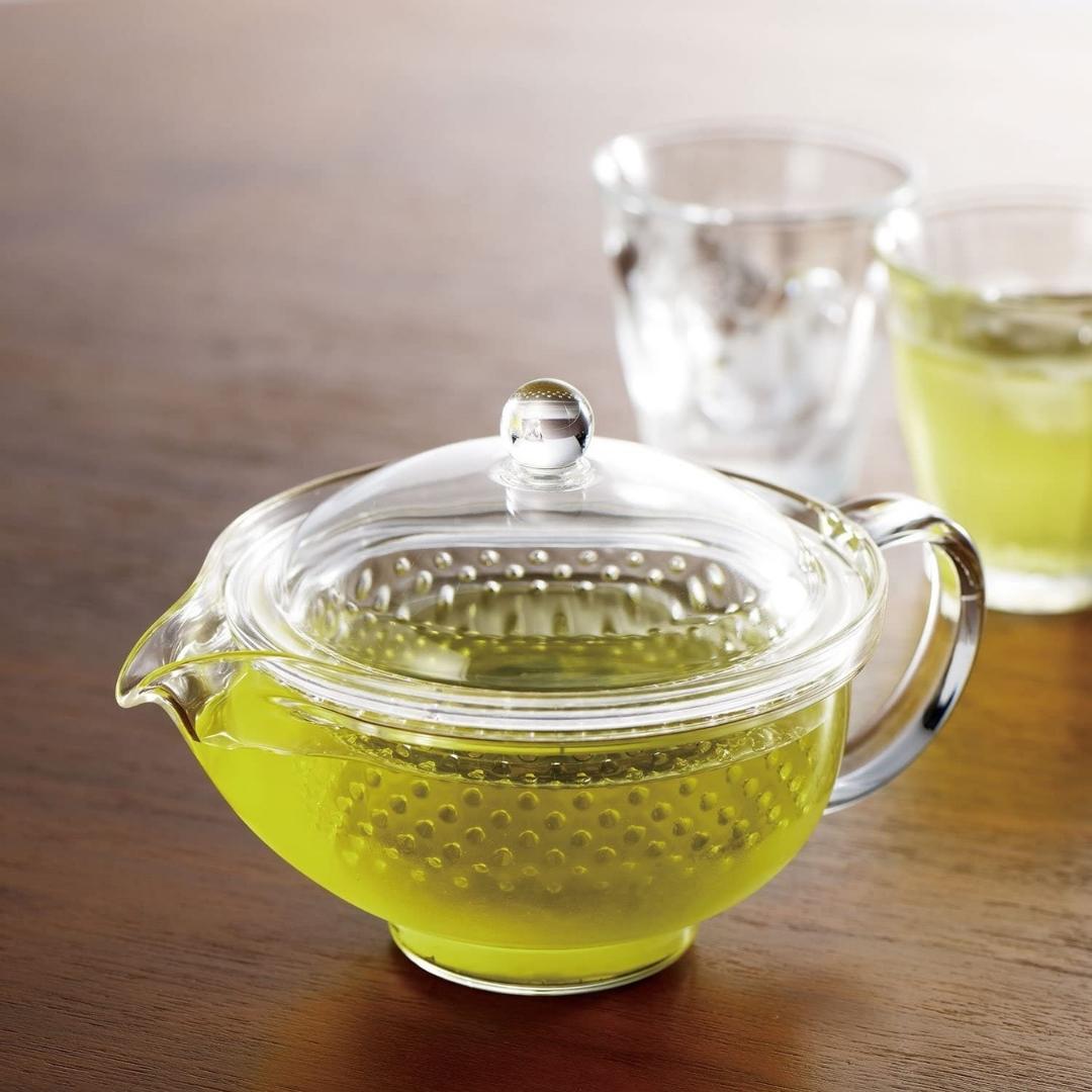 Akebono Teapot 9.5 oz 280 ml Clear Yellow Infuser Strainer TW-3715 Made in Japan - Kitchen DIY Tokyo